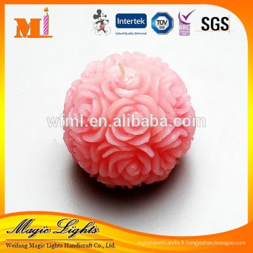 Bougie ronde de boule de Rose sensible pour le mariage